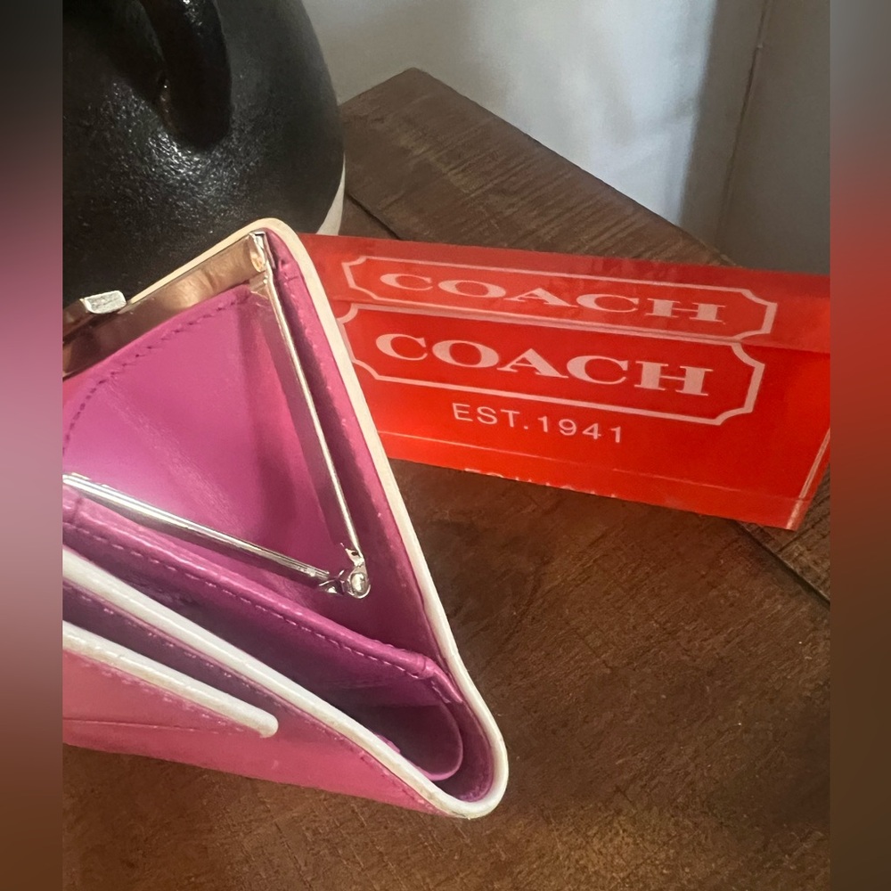 Coach Vintage Pink Fold-Over French Purse Wallet - Picture 7 of 14
